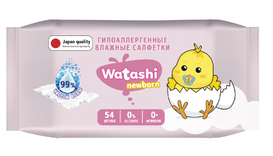 Салфетки влажные Watashi 54шт. детские (16)