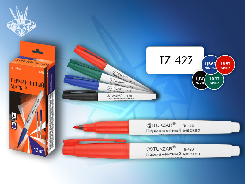Маркер черный Tukzar SLIM LINE 1 мм (уп.12шт.)