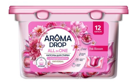 Стир.капсулы AROMA DROP 12шт. all in 1 Pink Blossom (6)