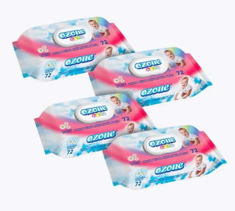 Салфетки влажные Ozone 72шт. Клапан (уп.20)