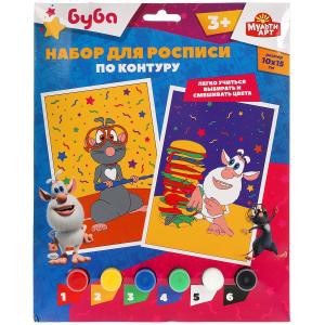 Набор д/дет тв-ва MultiArt БУБА роспись холстов по контуру 10*15см.