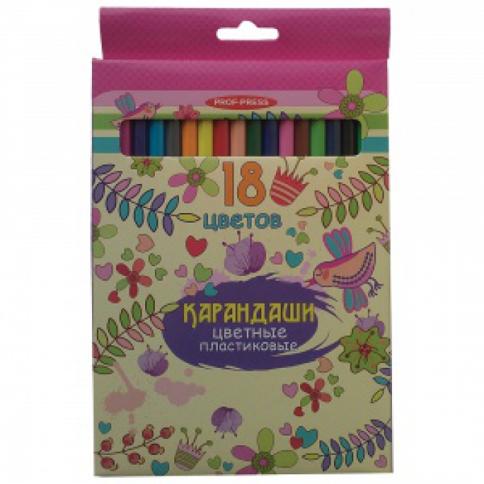 Набор цв. карандашей 18цв. ПрофПресс 2м