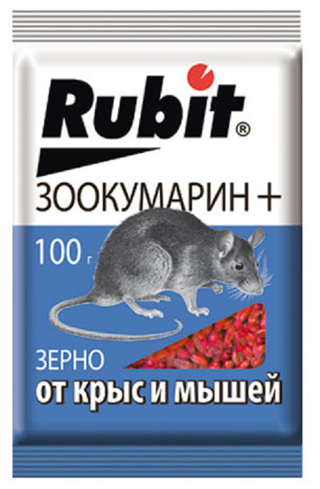 Приманка от грызунов Rubit 100гр. зерно пакет Зоокумарин (50)