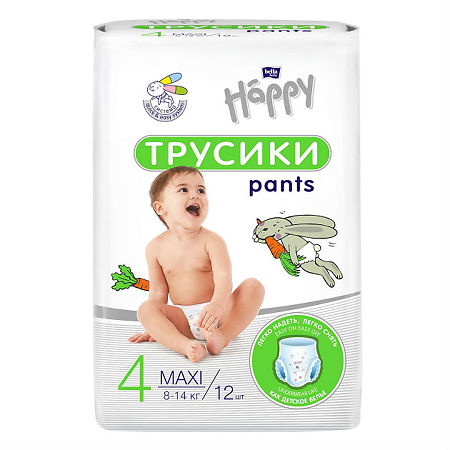 Подгузн.-трусики Bella Baby Happy --4-- 12шт. maxi (16)