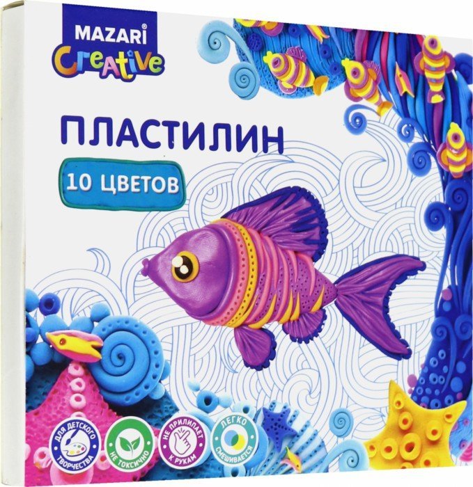 Пластилин 10цв. Mazari со стеком