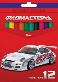 Фломастеры 12цв. Хатбер "Машинки"