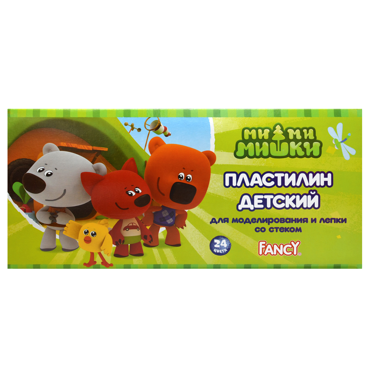Пластилин 24цв. Fancy 480гр. +стек к/к уф-лак