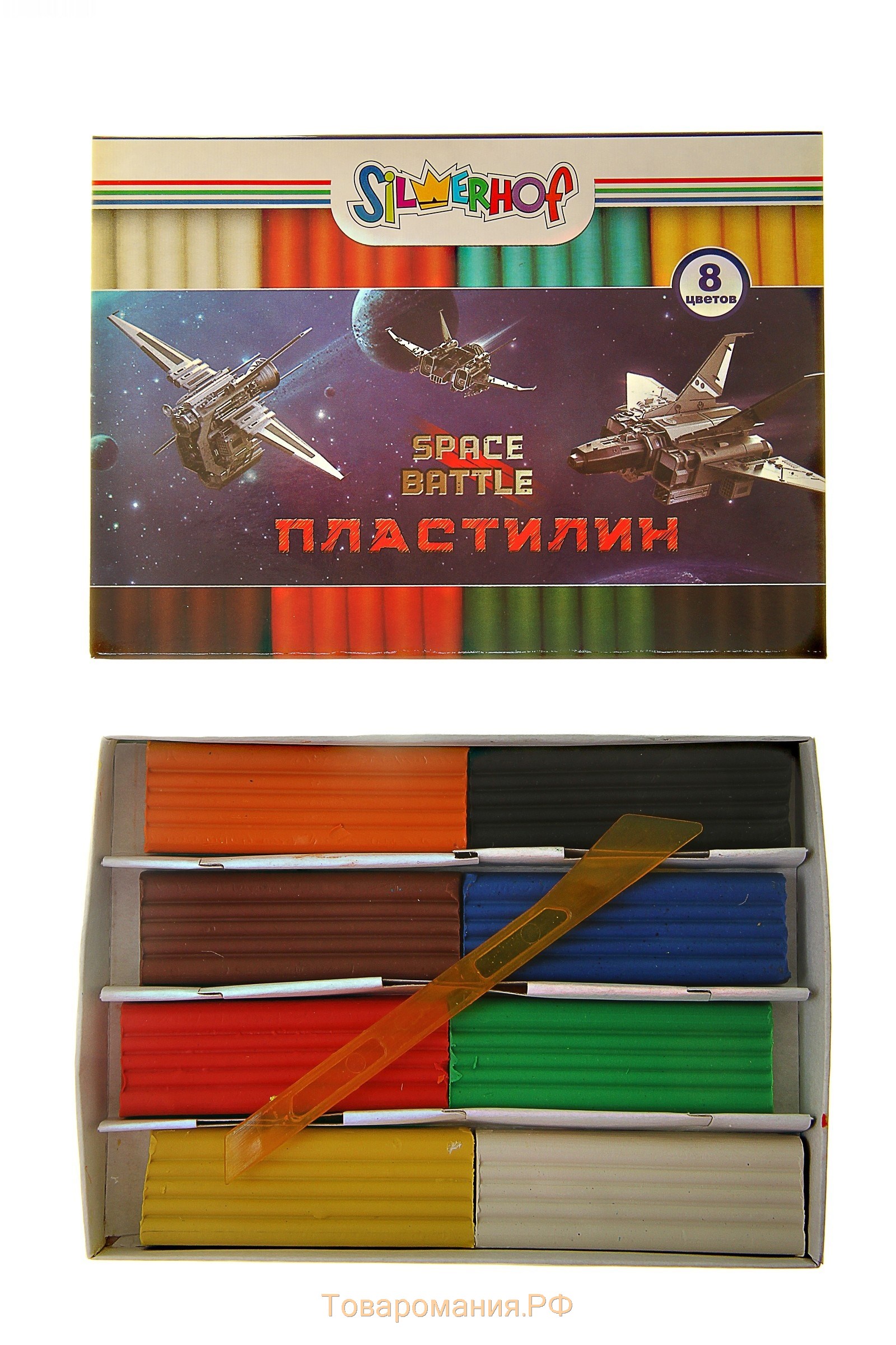 Пластилин 8цв. Silwerhof 160гр. Space Battle