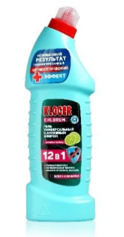 Ср-во Kloger 750мл. Chlorum гель д/сантехники Лайм (12)