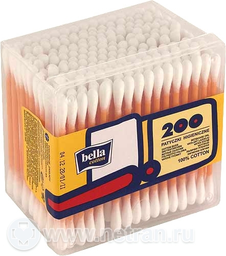 Ватные палочки Bella cotton 200шт. мед.