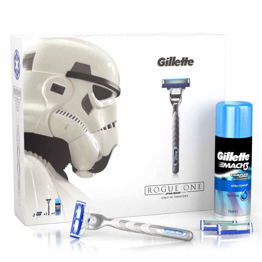 ПН/МУЖ. Gillette StarWars Rogue One (станок Mach3 Turbo + см.касс.2 шт. + гель для бритья)