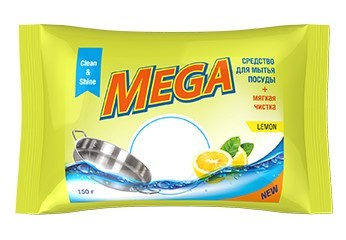 Ср-во MEGA 150г. д/мытья посуды Лимон (24)