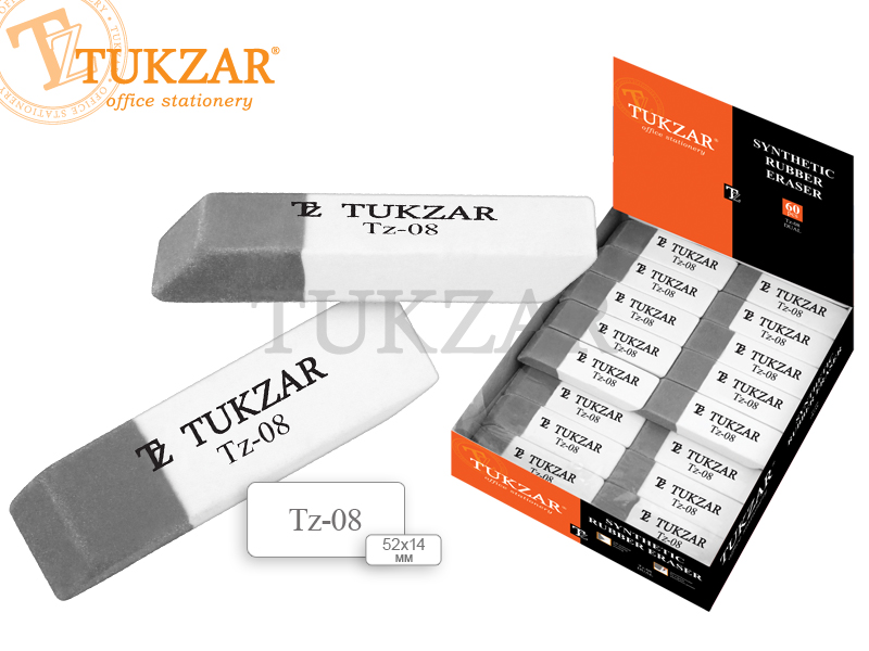 Ластик Tukzar серо-белый (уп.60шт.)