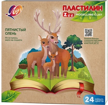 Пластилин 24цв. Луч 360гр. ZOO