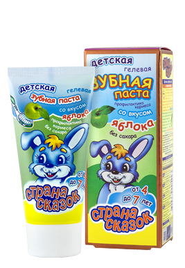 Зубн.паста Страна сказок 50гр. Гелевая со вкусом яблока
