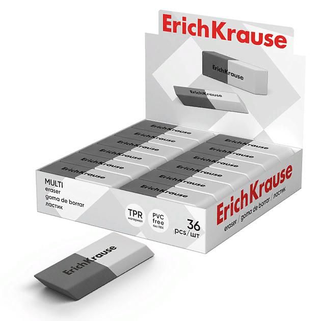 Ластик Erich Krause Multi бело-серый 54*18*8мм. (уп.36)