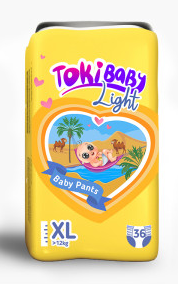 Подгузн.-трусики TokiBaby --5-- 12кг. 36шт. Light XL 2203