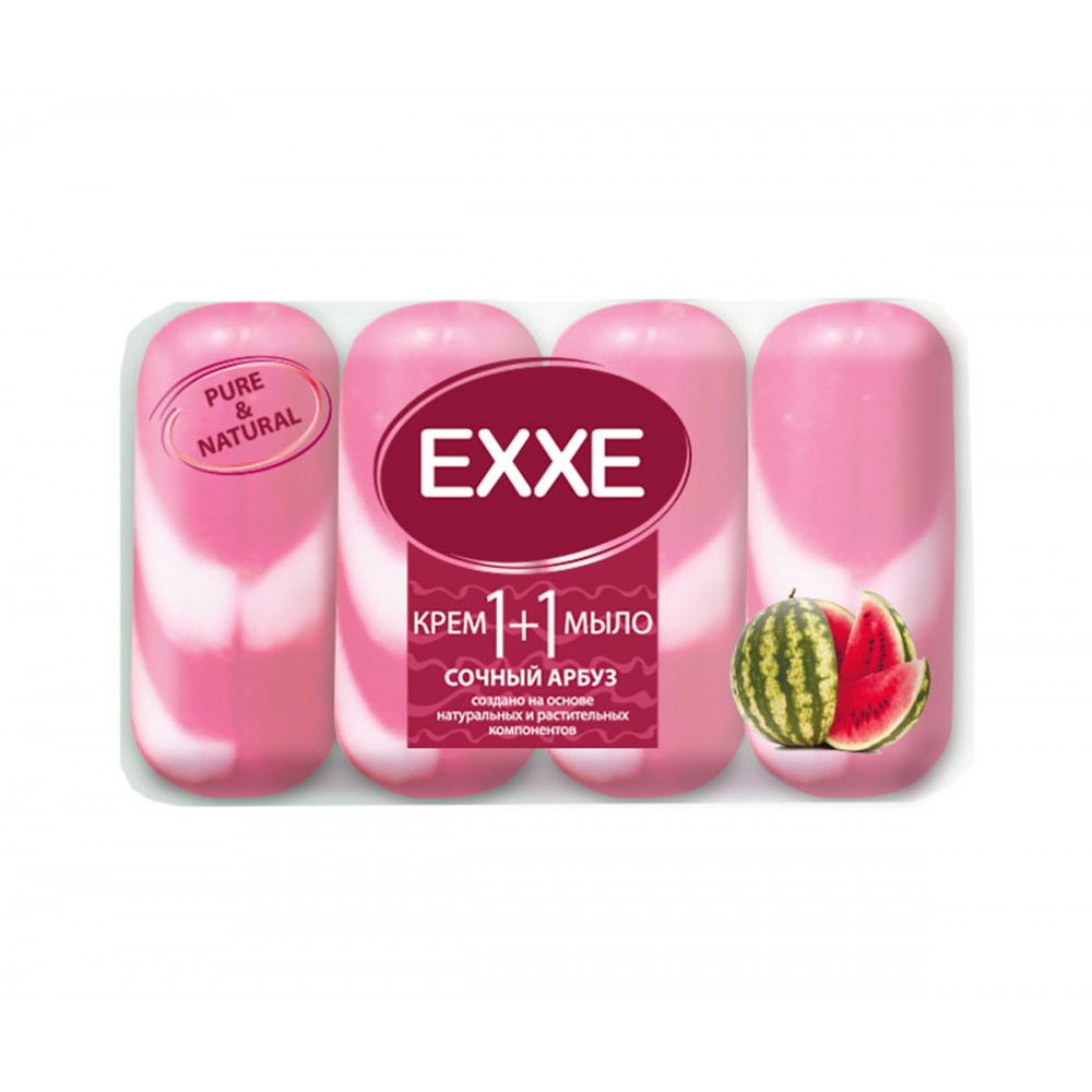 Мыло EXXE 1+1 4*90г. Сочный арбуз/Нежный пион (12)