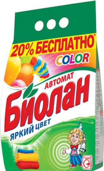 Стир.порошок Биолан авт. 6кг. Колор