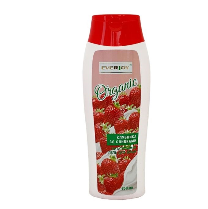 Гель для душа EverJOY Organic 250мл. Клубника со сливками