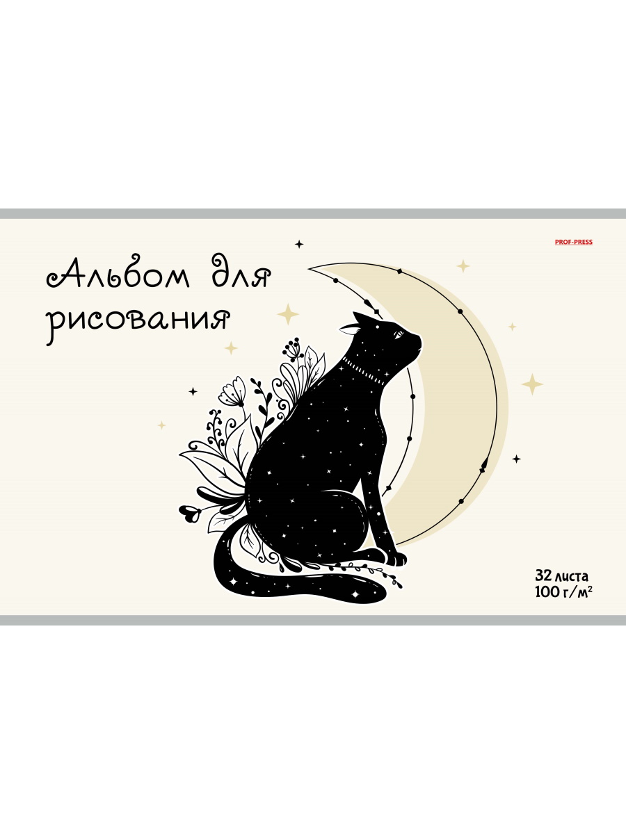 Альбом д/рис. 32л. ПрофПресс Черный кот