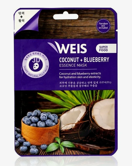 Маска д/лица WEIS 23г. SuperFood Кокос и голубика
