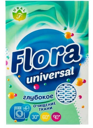 Стир.порошок Flora авт. 400г. Универсал (24)