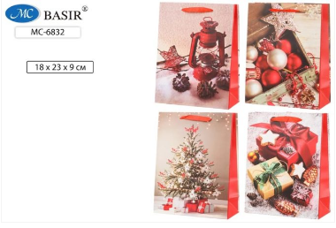 Сумочка 18*23*9см Basir Новогодние (уп.20)