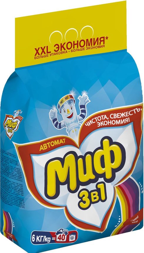 Стир.порошок МИФ авт. 6кг. 3в1 Свежий цвет (1)