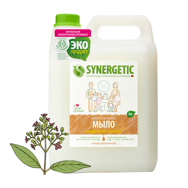 Мыло жидк. 5л. Synergetic Миндальное молочко Гипоаллергенное
