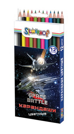 Набор цв. карандашей 12цв. Silwerhof Space Battle