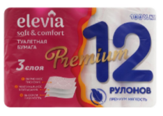 Туалетная бумага Elevia 3сл. 12шт. Premium
