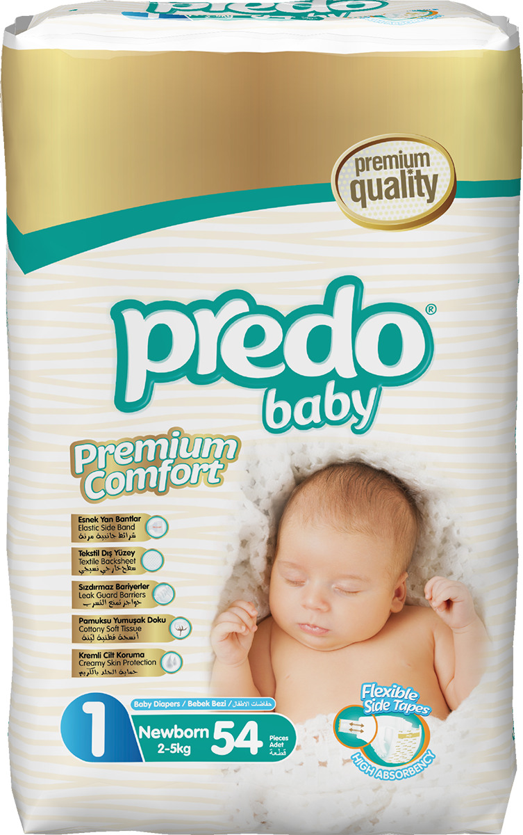 Подгузн. Predo baby --1-- 2-5кг. 54шт. Newborn
