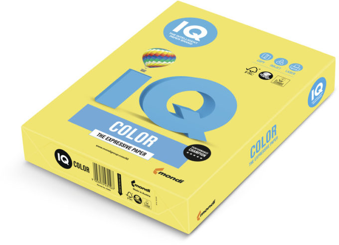 Бумага А4 цветная Maestro/IQ inten 50л желтый-канареечная