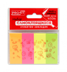 Набор блоков ТМ"Profit" самокл. 50х20мм. 20л.неон