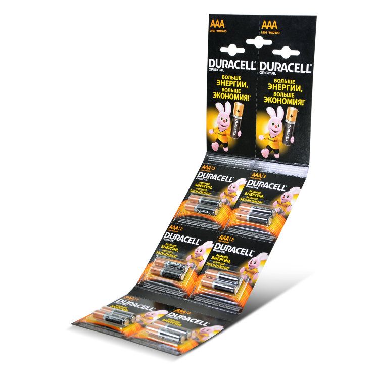 Батарейки "Duracell" (уп.12) блистер мезин.