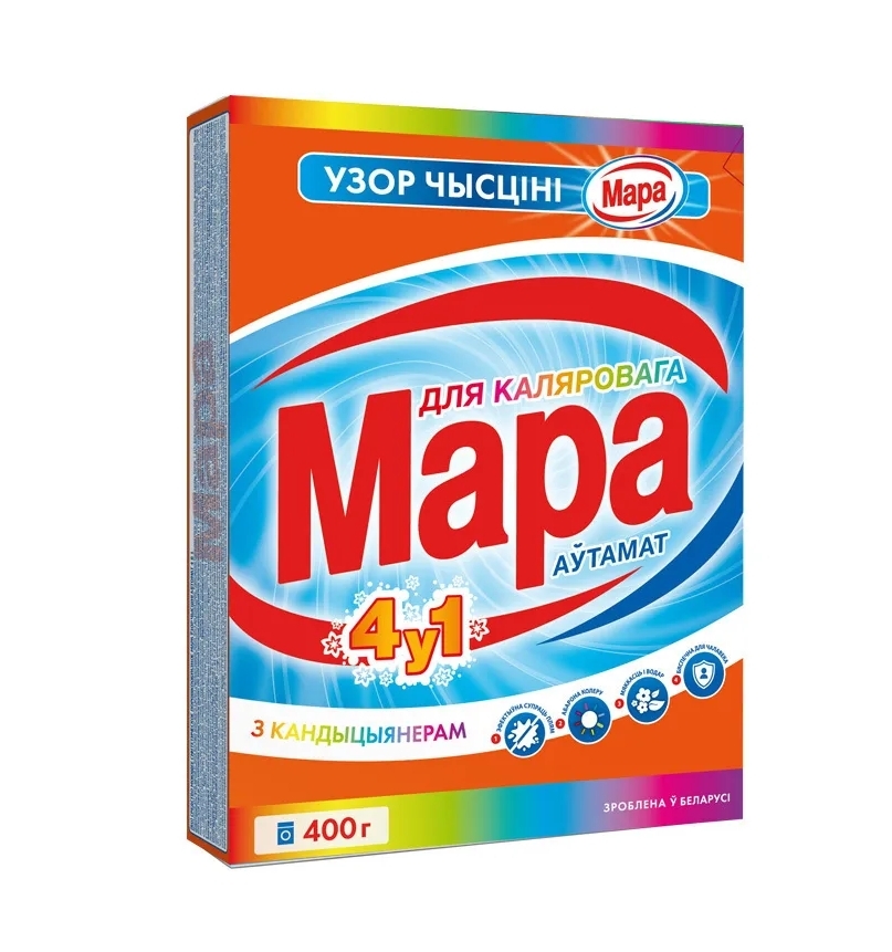 Стир.порошок Мара авт. 400г. 4в1 д/цветного