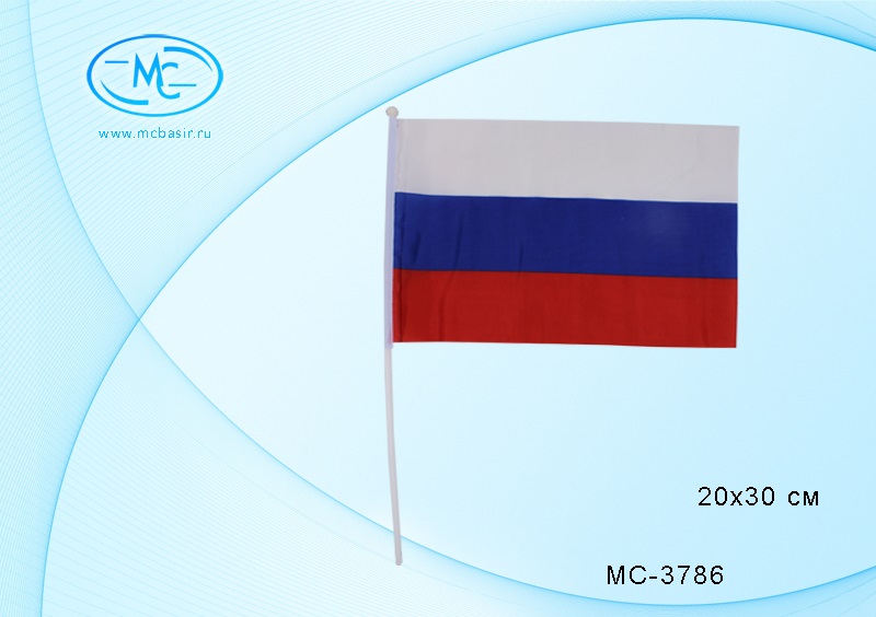 Флаг России Basir на палочке 20*30см (уп.12)