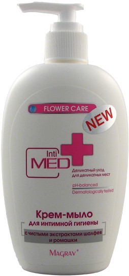 Интим-Крем-мыло Маграв 250мл. IntiMed для интимной гигиены Flower care