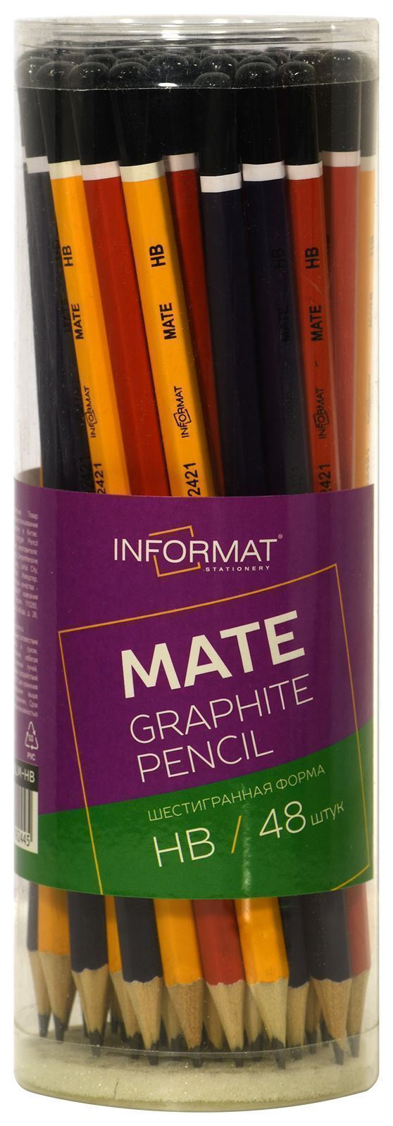 Карандаш прост. INFORMAT Mate HB заточ. шестигран. (уп.48)