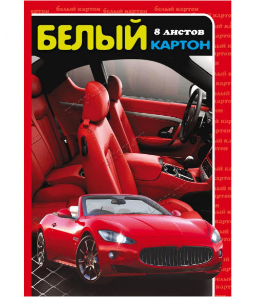 Набор бел. картона А4 8л TM"Profit" Гоночное авто
