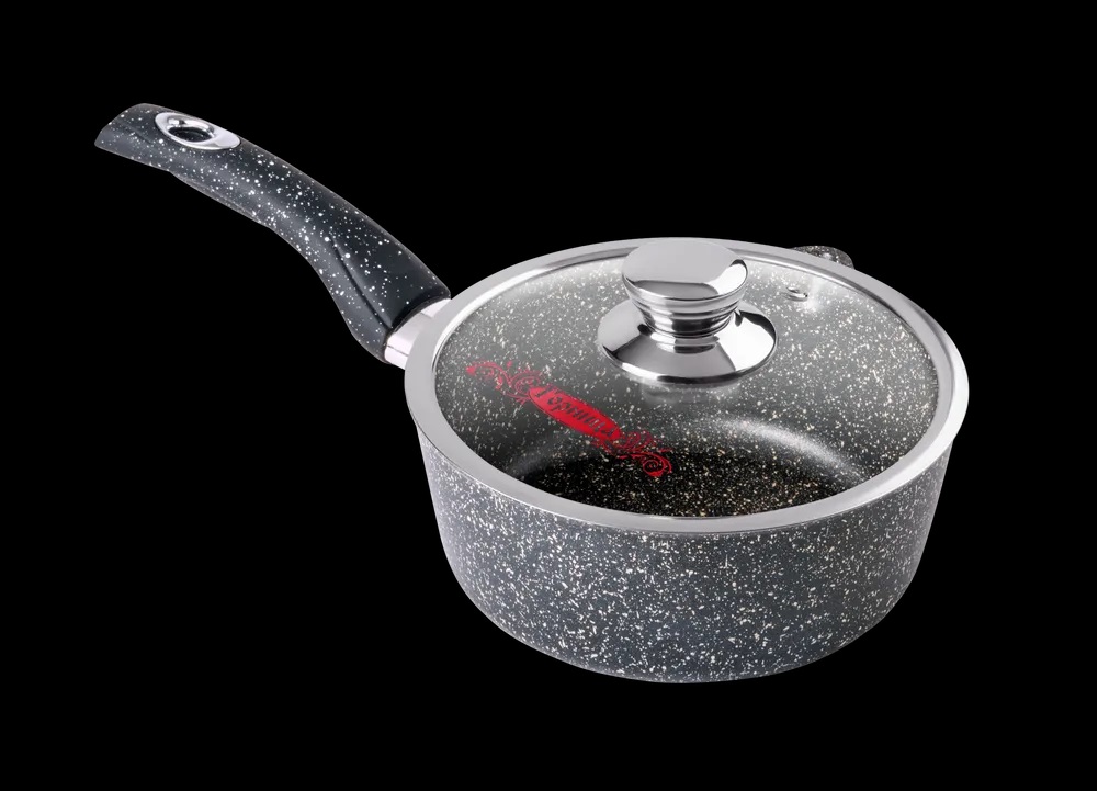 Кастрюля 1,5л. Алюм. ковш Горница с крышкой гранит