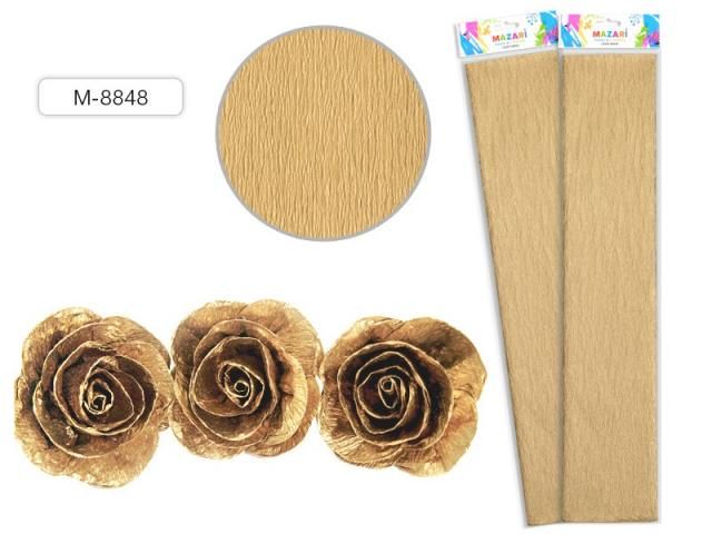 Бумага креп. 50*250см. золотистая Mazari