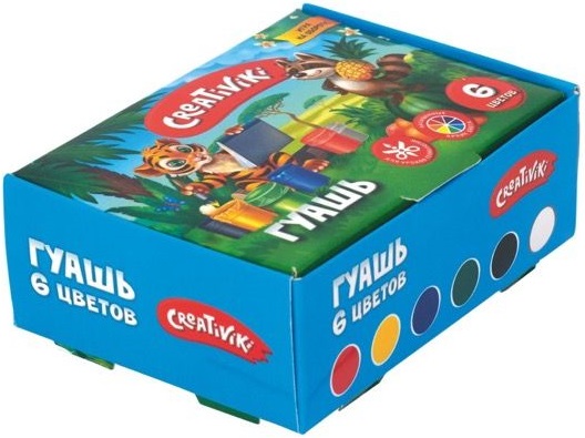 Гуашь 6цв. Creativiki 10мл (48)