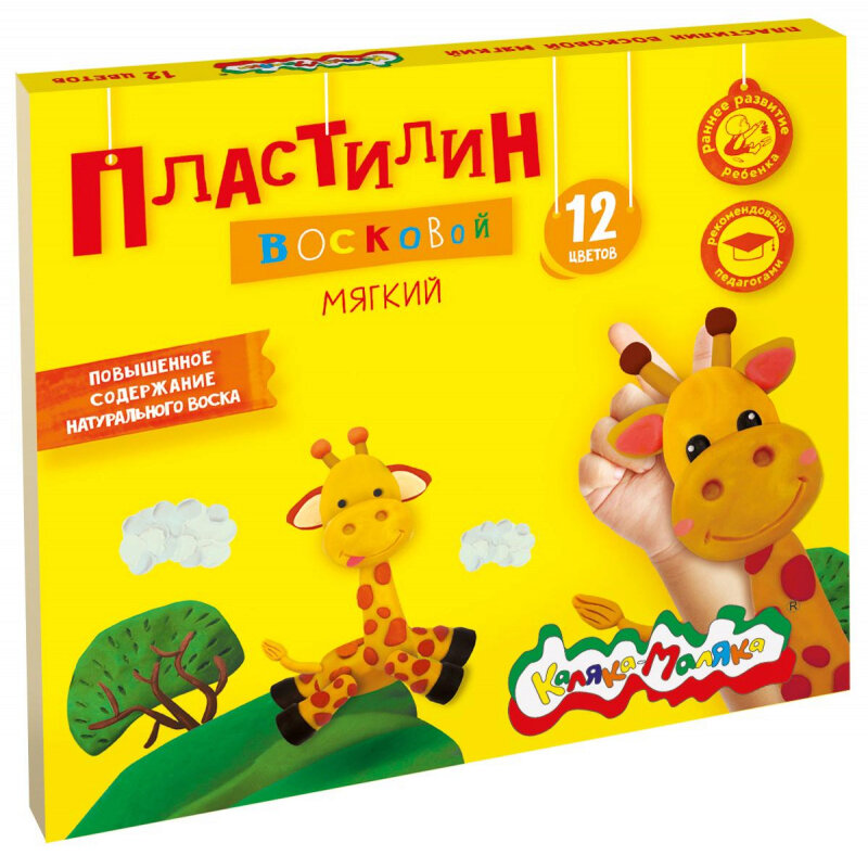 Пластилин воск. 12цв. Каляка-Маляка 180г. (16)