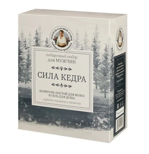 ПН/МУЖ. Сибирская травница Сила кедра  (гель д/д 300мл+шамп 300мл.)