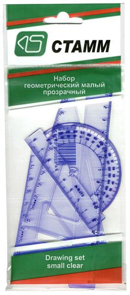 Линейка набор (треуг. 2шт., лин. 16, трансп-р) Стамм