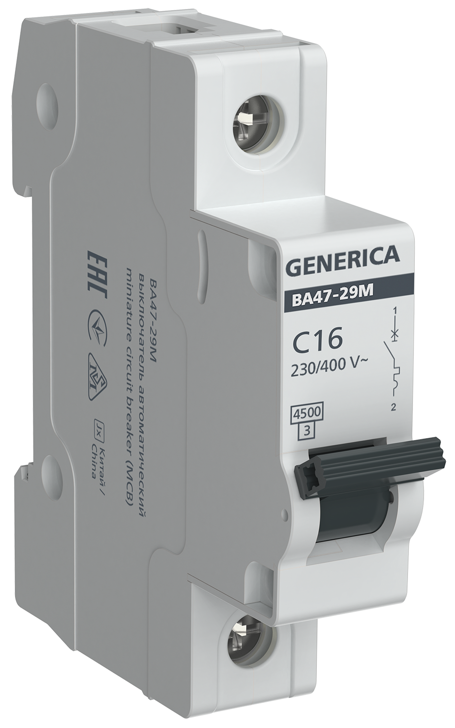 Автомат.выкл. IEK GENERICA 1P 16А (C) 4,5кА MVA21-1-016-C-G (12)