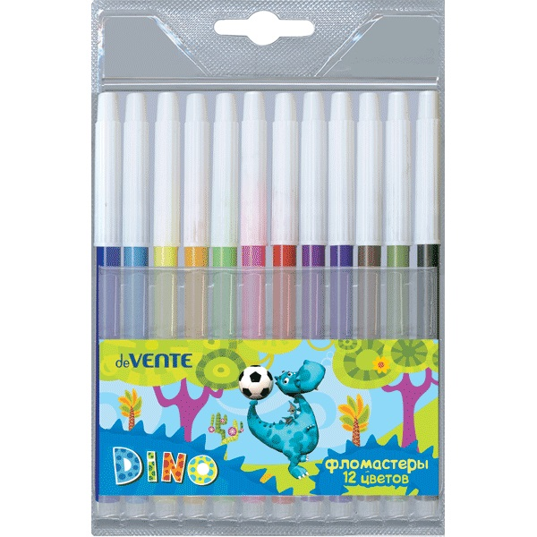 Фломастеры 12цв. DeVente Dino невент.колп. блистер