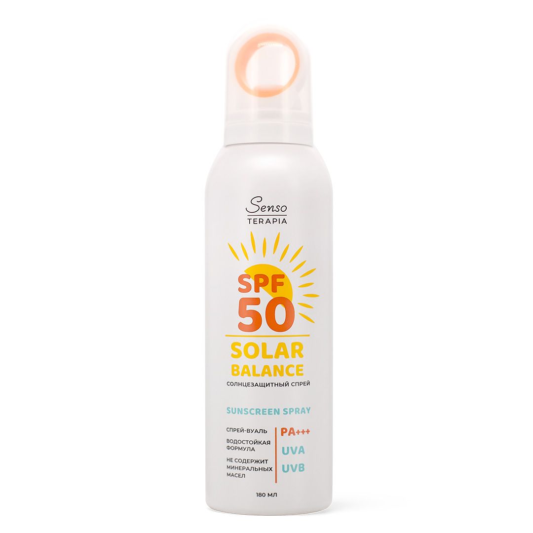 Спрей для загара Senso terapia 180мл. solar balance SPF 50 PA+++